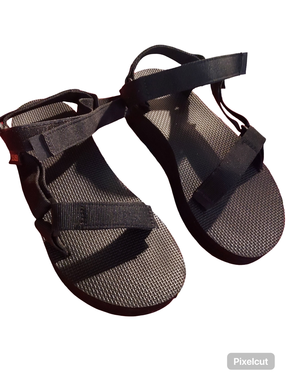 Teva Black Strappy Women's Wedge Sandals
